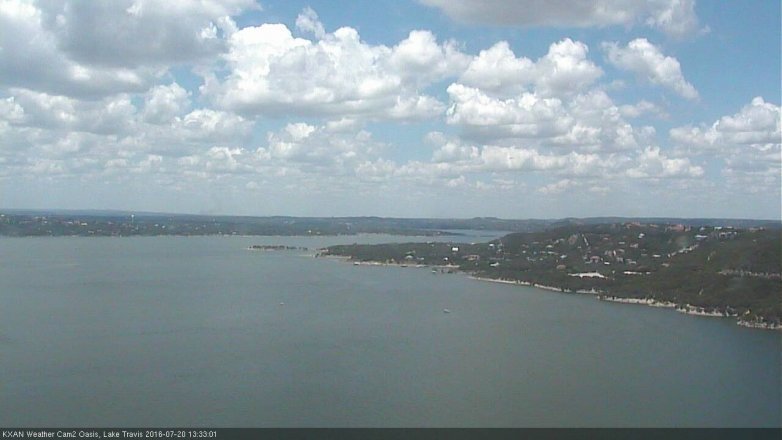 Lake Travis webcam, July 20, 2016 12:55 PM CT