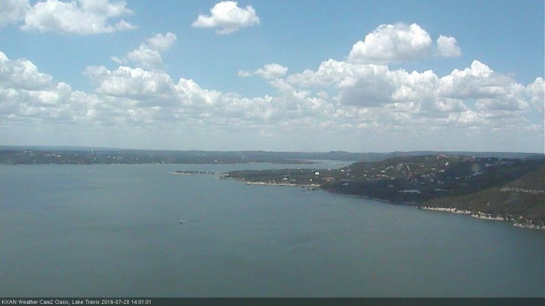 Lake Travis webcam, July 20, 2016 1:05 PM CT