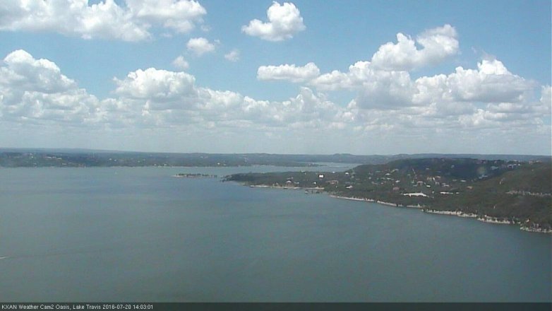Lake Travis webcam, July 20, 2016 1:25 PM CT