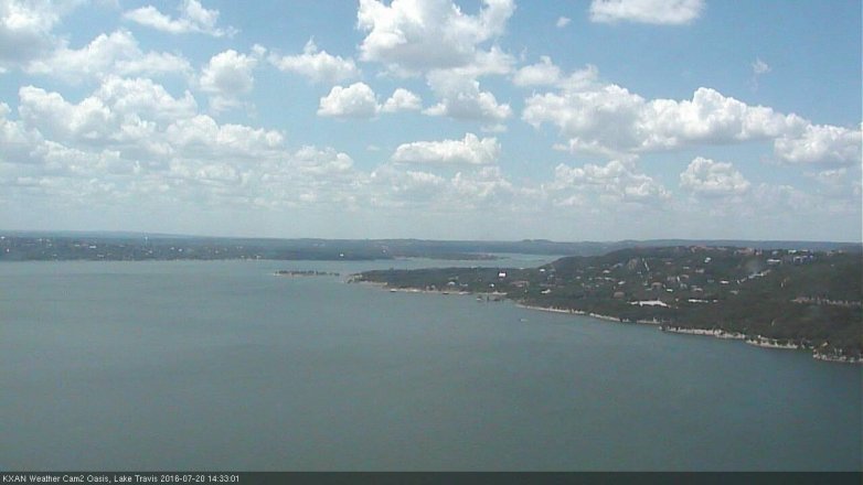 Lake Travis webcam, July 20, 2016 1:40 PM CT