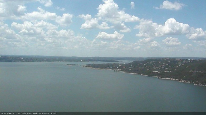 Lake Travis webcam, July 20, 2016 1:55 PM CT