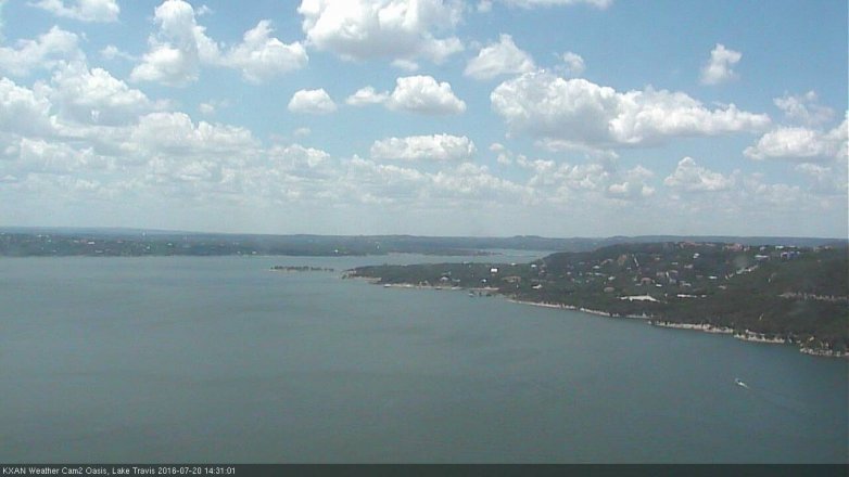 Lake Travis webcam, July 20, 2016 2:00 PM CT