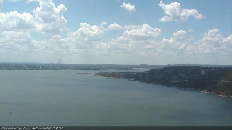 Lake Travis webcam, July 20, 2016 2:05 PM CT