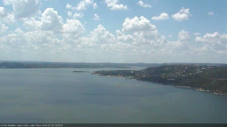 Lake Travis webcam, July 20, 2016 2:10 PM CT