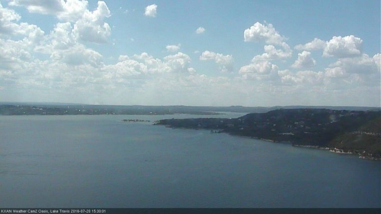 Lake Travis webcam, July 20, 2016 2:40 PM CT
