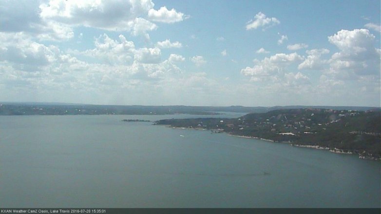 Lake Travis webcam, July 20, 2016 3:00 PM CT