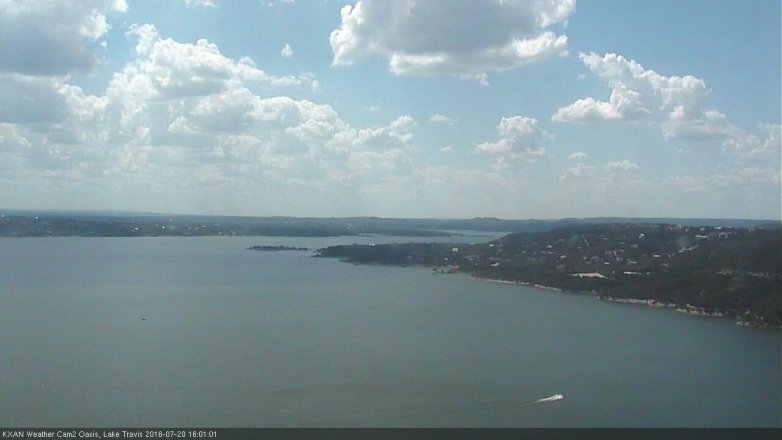 Lake Travis webcam, July 20, 2016 3:05 PM CT