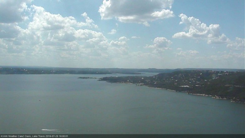 Lake Travis webcam, July 20, 2016 3:30 PM CT