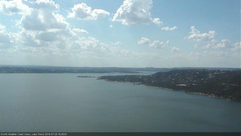 Lake Travis webcam, July 20, 2016 3:40 PM CT
