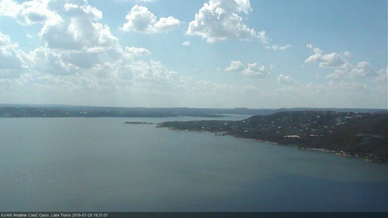 Lake Travis webcam, July 20, 2016 3:45 PM CT