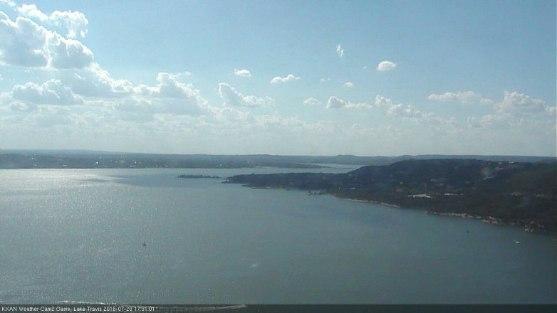 Lake Travis webcam, July 20, 2016 4:05 PM CT