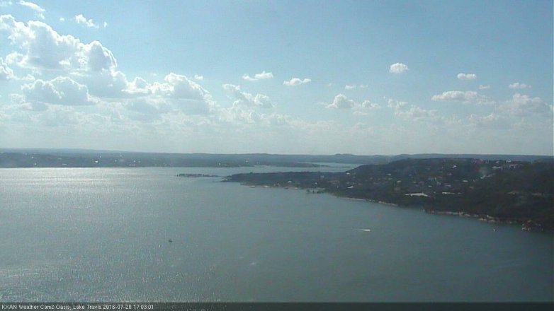 Lake Travis webcam, July 20, 2016 4:10 PM CT