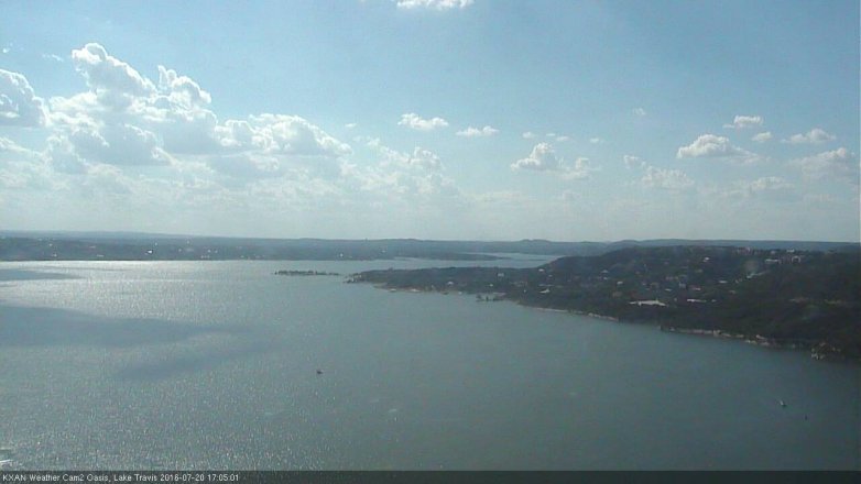 Lake Travis webcam, July 20, 2016 4:15 PM CT