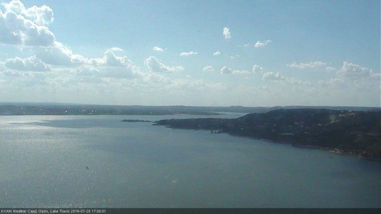 Lake Travis webcam, July 20, 2016 4:20 PM CT