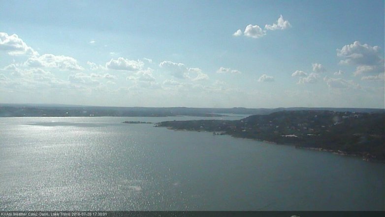 Lake Travis webcam, July 20, 2016 4:35 PM CT