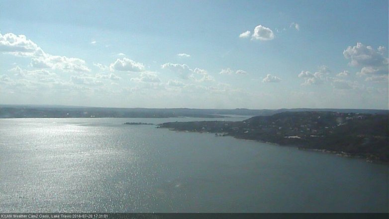 Lake Travis webcam, July 20, 2016 4:55 PM CT