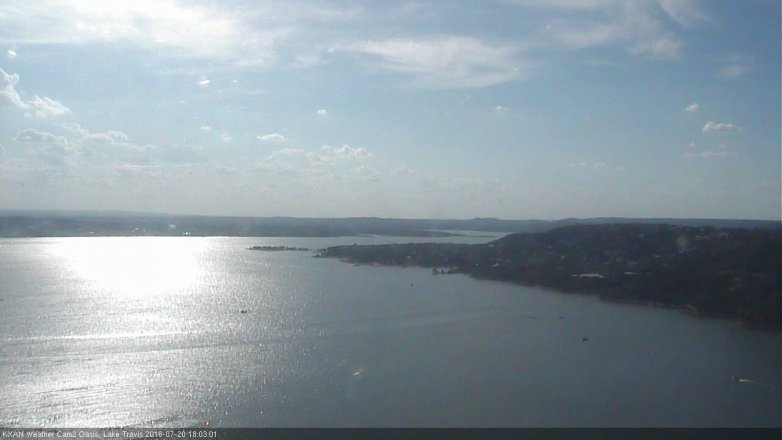 Lake Travis webcam, July 20, 2016 5:20 PM CT