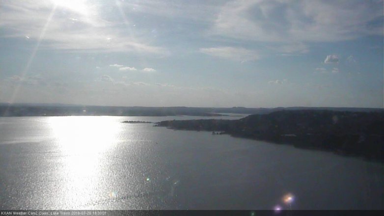 Lake Travis webcam, July 20, 2016 5:35 PM CT