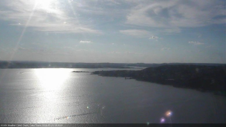 Lake Travis webcam, July 20, 2016 5:40 PM CT