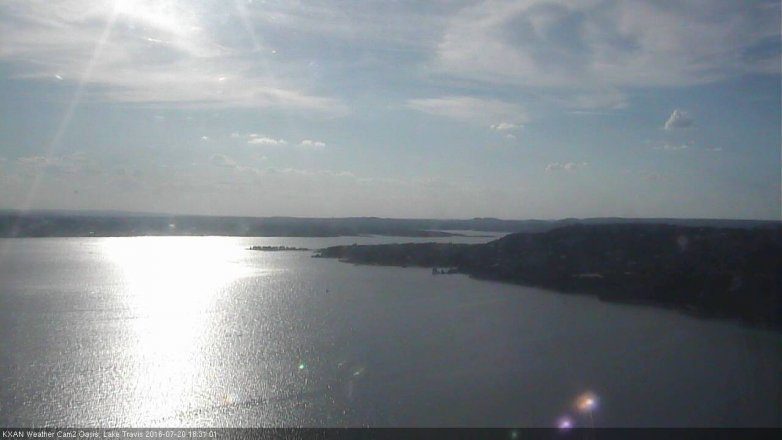 Lake Travis webcam, July 20, 2016 6:00 PM CT