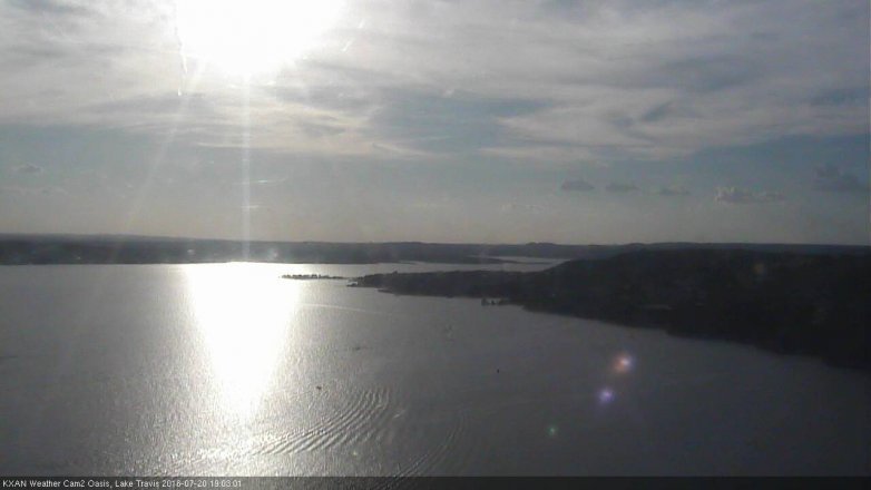 Lake Travis webcam, July 20, 2016 6:35 PM CT