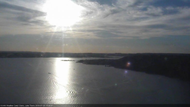 Lake Travis webcam, July 20, 2016 6:40 PM CT