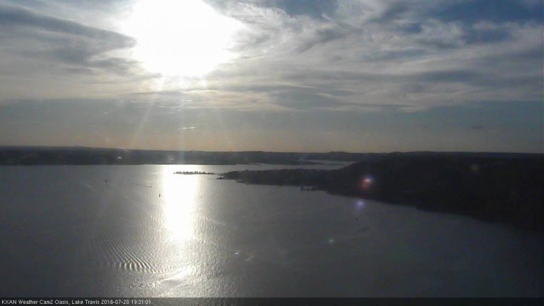 Lake Travis webcam, July 20, 2016 6:45 PM CT