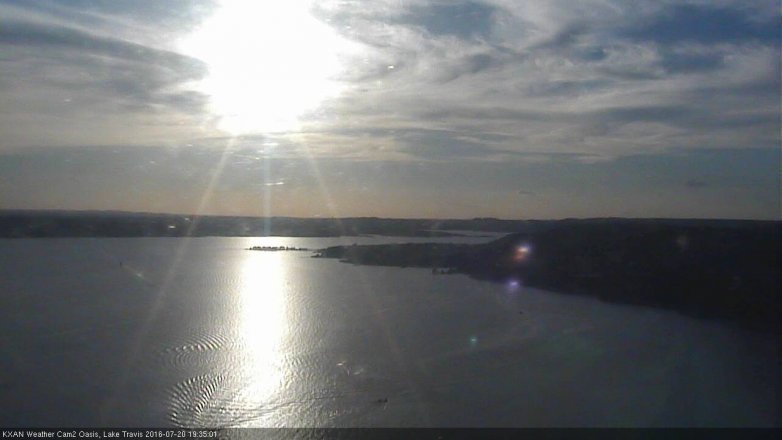 Lake Travis webcam, July 20, 2016 6:55 PM CT