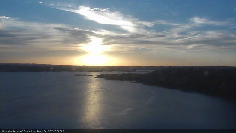 Lake Travis webcam, July 20, 2016 7:20 PM CT