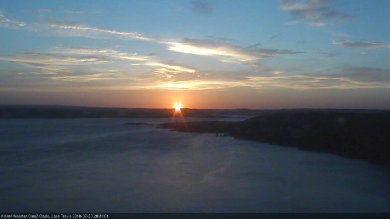 Lake Travis webcam, July 20, 2016 7:40 PM CT