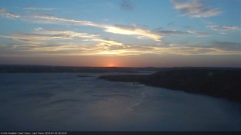 Lake Travis webcam, July 20, 2016 7:50 PM CT