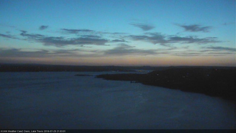Lake Travis webcam, July 20, 2016 8:15 PM CT