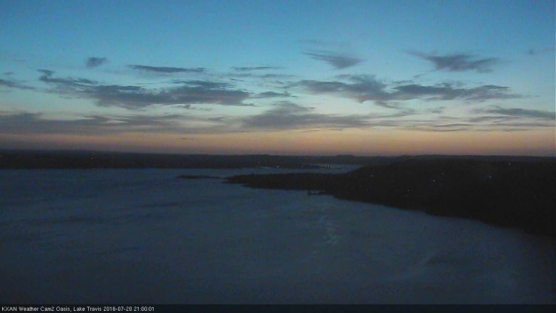 Lake Travis webcam, July 20, 2016 8:20 PM CT