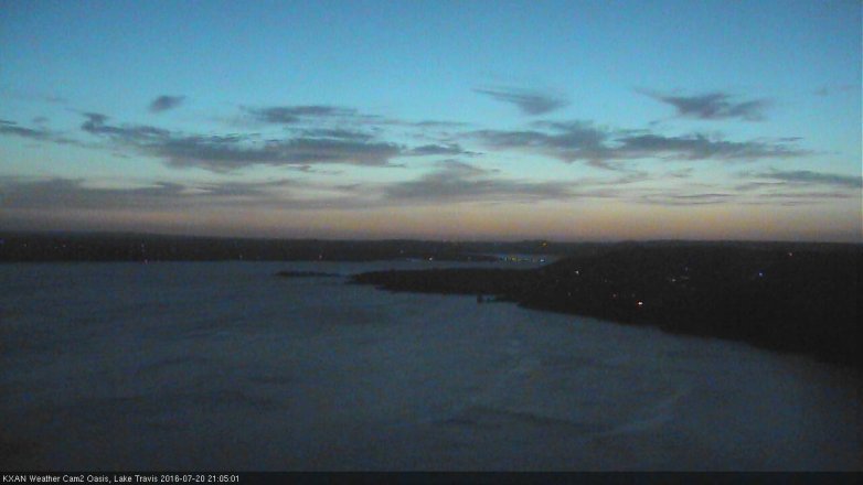 Lake Travis webcam, July 20, 2016 8:25 PM CT
