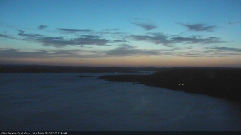 Lake Travis webcam, July 20, 2016 8:30 PM CT
