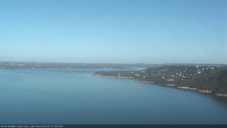 Lake Travis webcam, July 21, 2016 9:00 AM CT