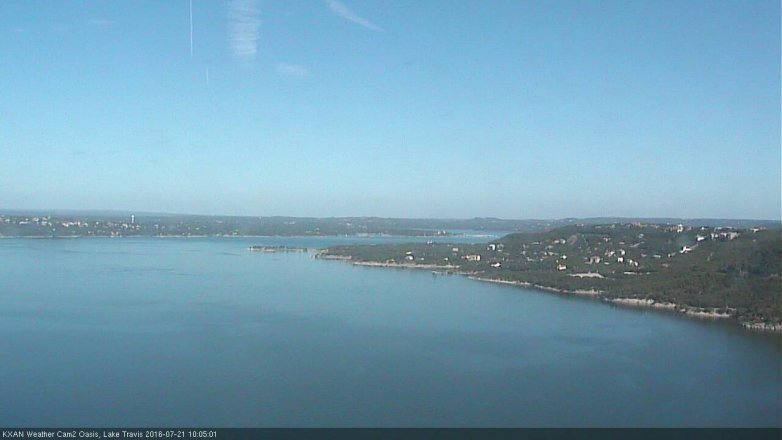 Lake Travis webcam, July 21, 2016 9:20 AM CT