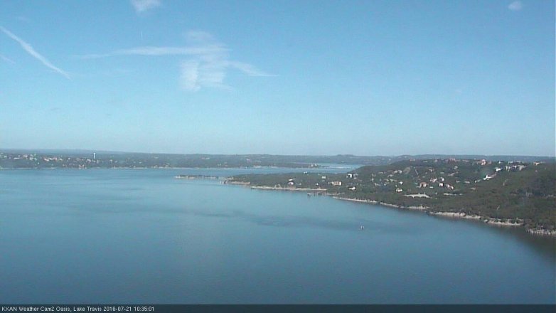 Lake Travis webcam, July 21, 2016 9:40 AM CT