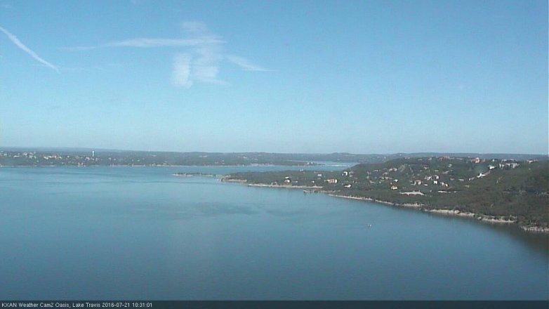 Lake Travis webcam, July 21, 2016 9:45 AM CT