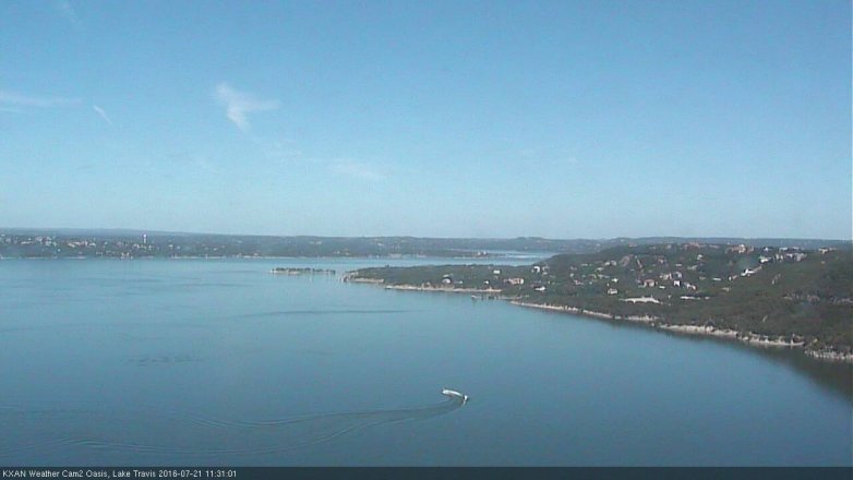 Lake Travis webcam, July 21, 2016 10:35 AM CT