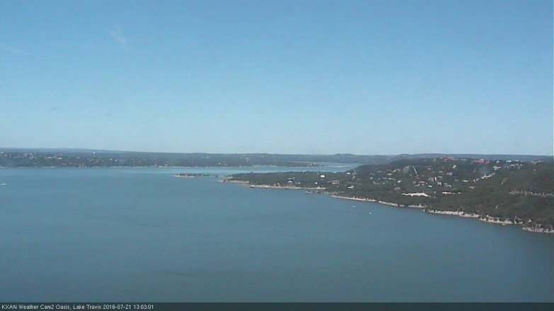 Lake Travis webcam, July 21, 2016 12:30 PM CT