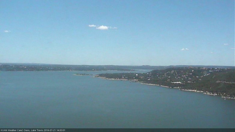 Lake Travis webcam, July 21, 2016 1:10 PM CT