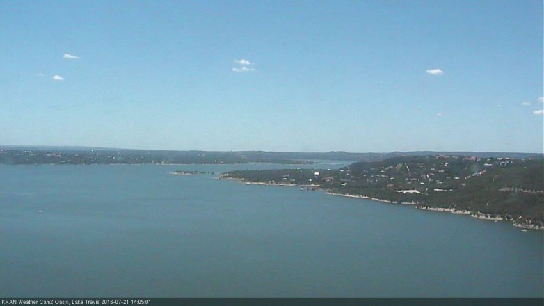 Lake Travis webcam, July 21, 2016 1:15 PM CT