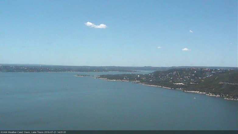 Lake Travis webcam, July 21, 2016 1:30 PM CT