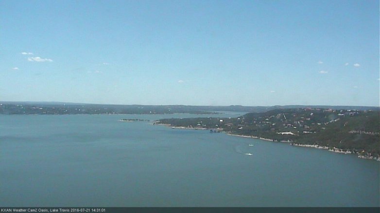 Lake Travis webcam, July 21, 2016 1:35 PM CT