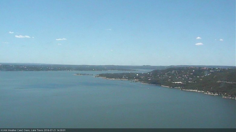 Lake Travis webcam, July 21, 2016 1:40 PM CT