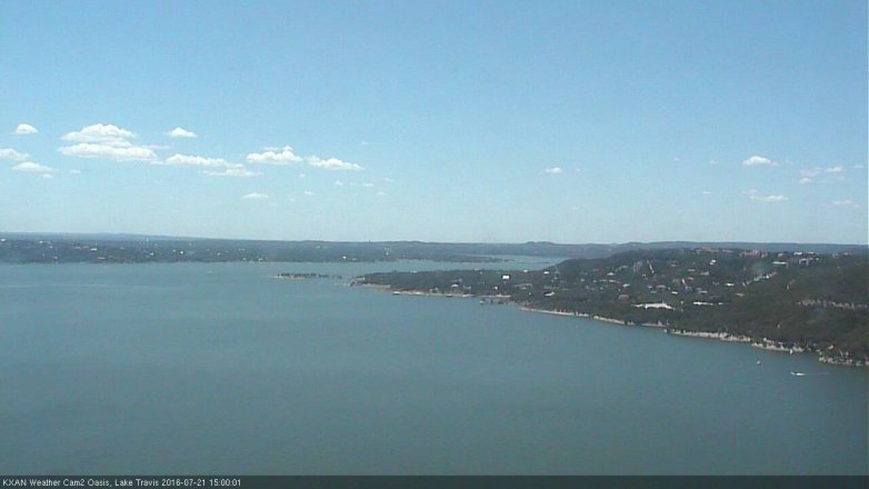 Lake Travis webcam, July 21, 2016 2:25 PM CT