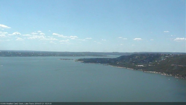 Lake Travis webcam, July 21, 2016 3:00 PM CT