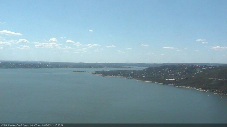 Lake Travis webcam, July 21, 2016 3:05 PM CT