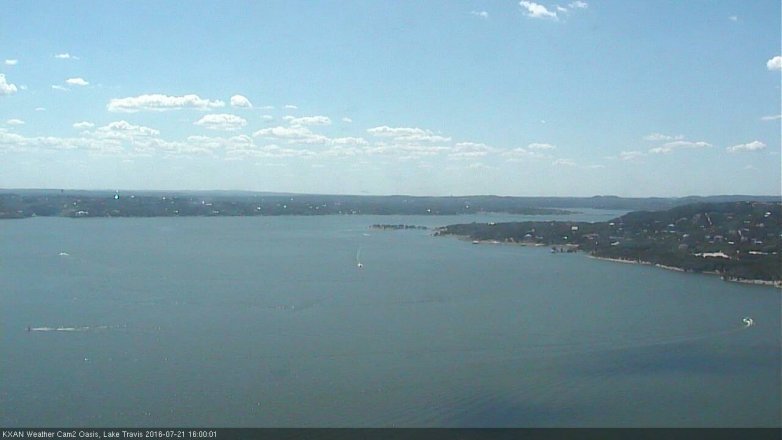 Lake Travis webcam, July 21, 2016 3:10 PM CT